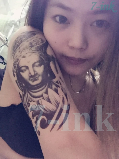 Водостойкая временная татуировка наклейка с Буддой, в форме лотоса Переводные водяные татуировки поддельные татуировки Вспышка