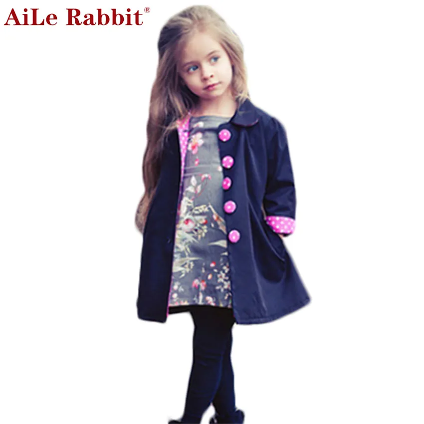 

European Autumn Kids Jackets Girls Fashion Manteau Enfant Fille Cute Dot Casaco Menina Spring Girls Coats And Jackets