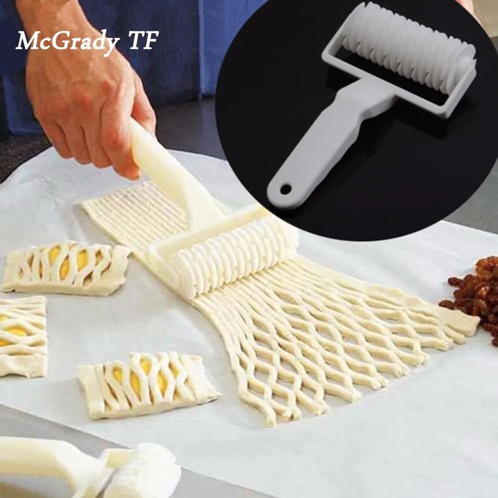 

10.3*19.8cm Baking Lattice Roller Pie Pizza Cookie Cutter Pastry Tools Bakeware Embossing Dough Roller Lattice Craft Cake Tools