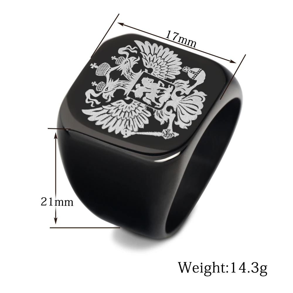 Steel Soldier Double Eagle Ring Men Ring Fashion Jewelry For Men a Coat Of Arms Of the Russian Signet finger rings jewelry rings ring jewelry signet ring