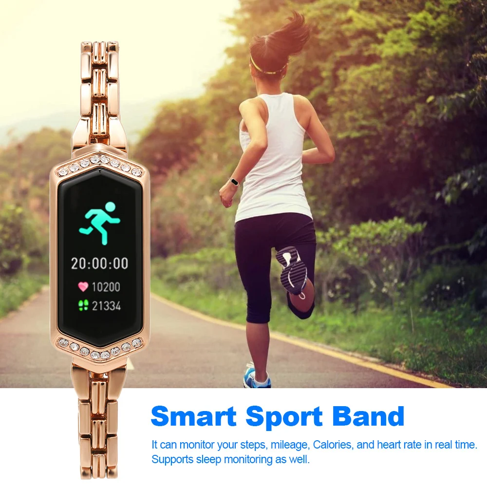 IP67 Waterproof Women Smart Band Heart Rate Smart Bracelets Bluetooth 4.0 Fitness Tracker Wristband Blood Pressure Measurement