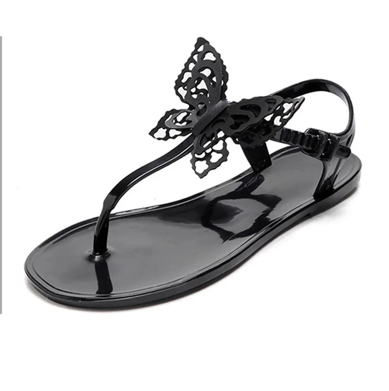 

Shoes Woman Sandals 2018 Korean Style Beach PVC Sandals Classic Black White Cheap Jelly Ankle Straps Women Flip Flops Sandals