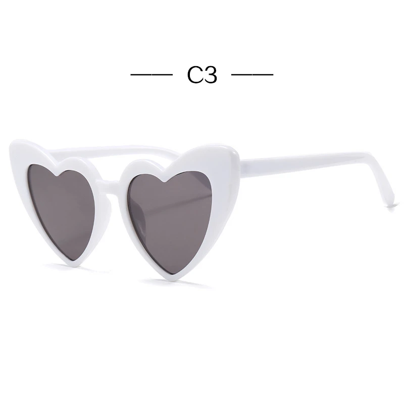 YOOSKE, женские солнцезащитные очки в форме сердца, кошачий глаз, Винтажные Солнцезащитные очки, рождественский подарок, в форме сердца, вечерние очки для женщин, для вождения, UV400 - Цвет линз: C3