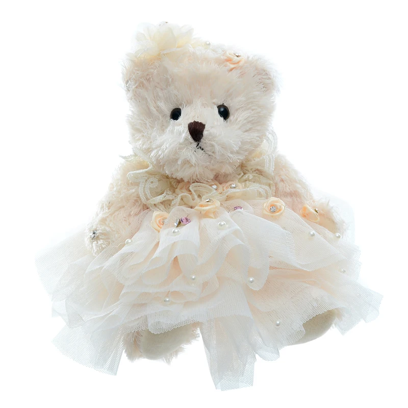 Плюшевый медведь свадьба плюшевый медведь, куклы носить кружевное платье мягкие куклы для развития домашнего декора автомобиля лучшие подарки для девочек Дети 8''New