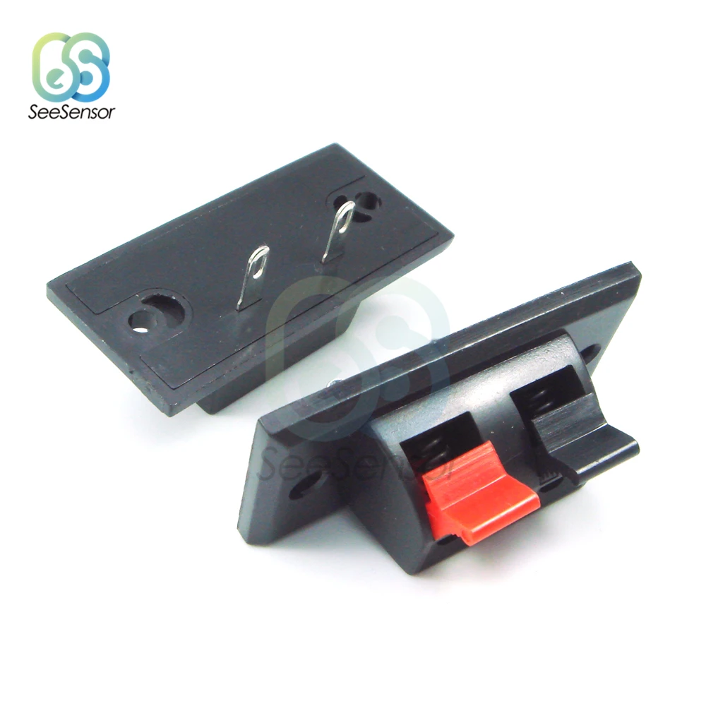 

5Pcs 2 Positions Connector Terminal Push in Jack Spring Load Audio Speaker Terminals