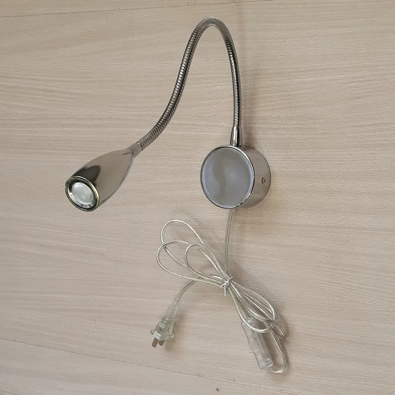 Topoch Plug in Wall Lamp Chrome Finish with Switch on Cords 6Feet