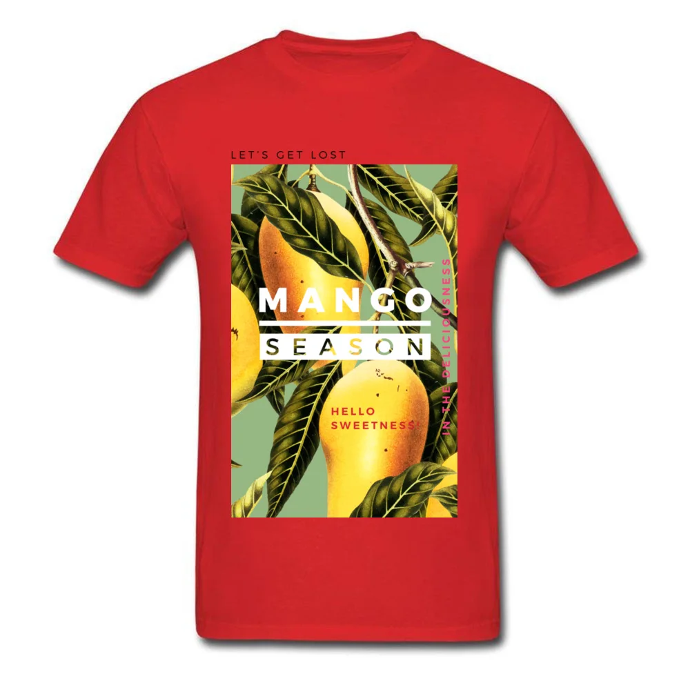 Casual T Shirt Plain Crew Neck Mango Season Apparel Cotton Fabric Youth Tops Shirt Design Short Sleeve Sweatshirts Mango Season Apparel red