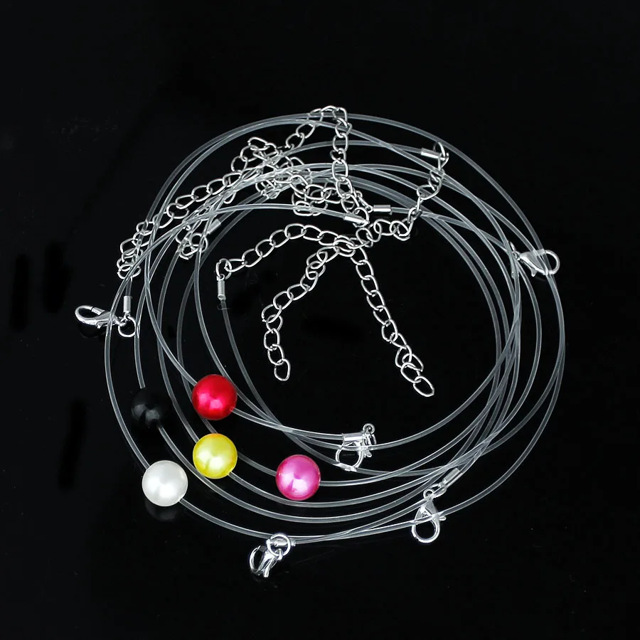 

Hot Necklace For Women Choker Femme Necklaces 2019 New Fashion White Black Pearl Fishing Line Clavicle Chokers Pendant Wholesale