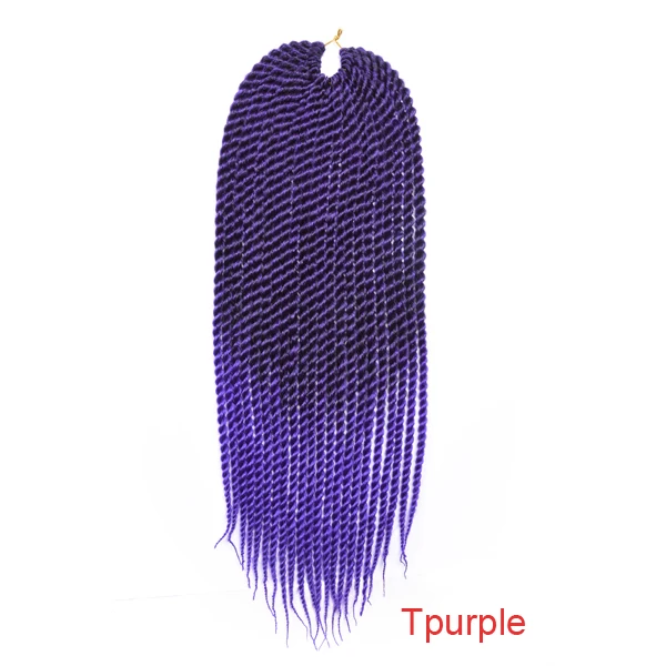 Рафинированные волосы 22 дюйма 22 корня Сенегальские закрученные косички вязанные косички наращивание волос Омбре синтетические волосы для африканских косичек - Цвет: T1B/фиолетовый