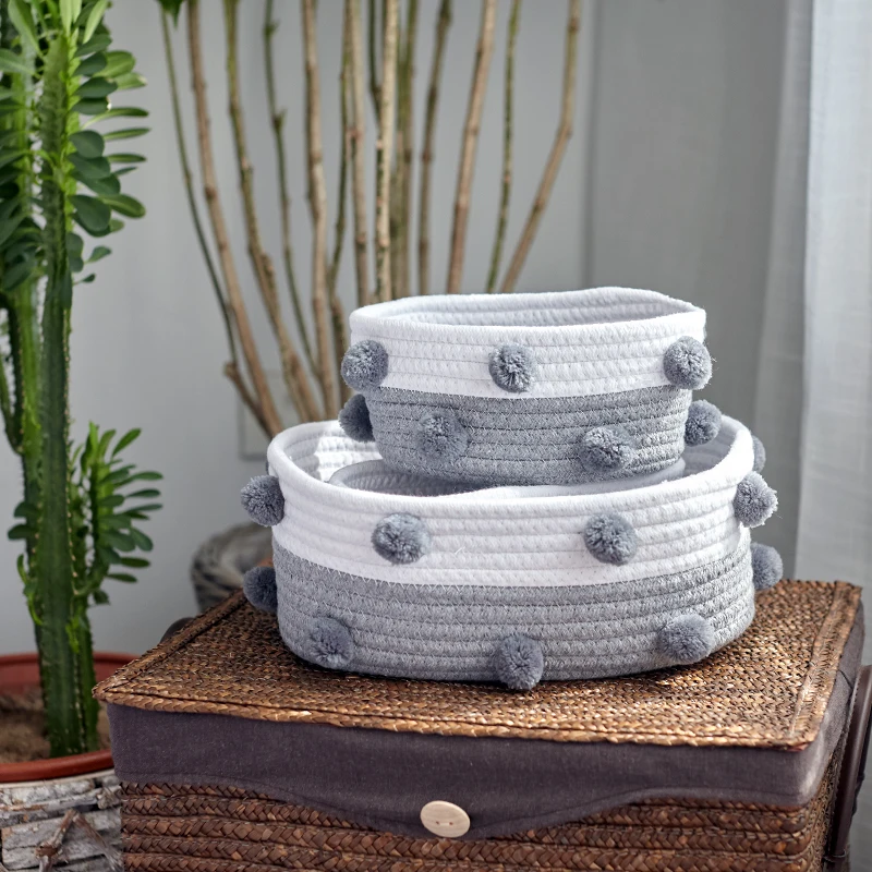 Nordic Knit Craft Venonat Decor Laundry Basket Cosmetic Desktop Basket Potting Baksets Organizer Bedside Underwear Socks Storage