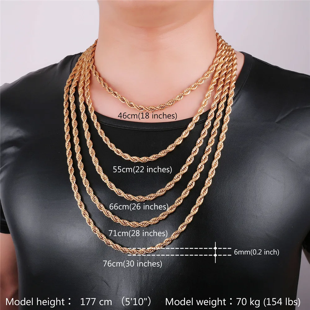 Men Twisted Singapore Chain Rope 