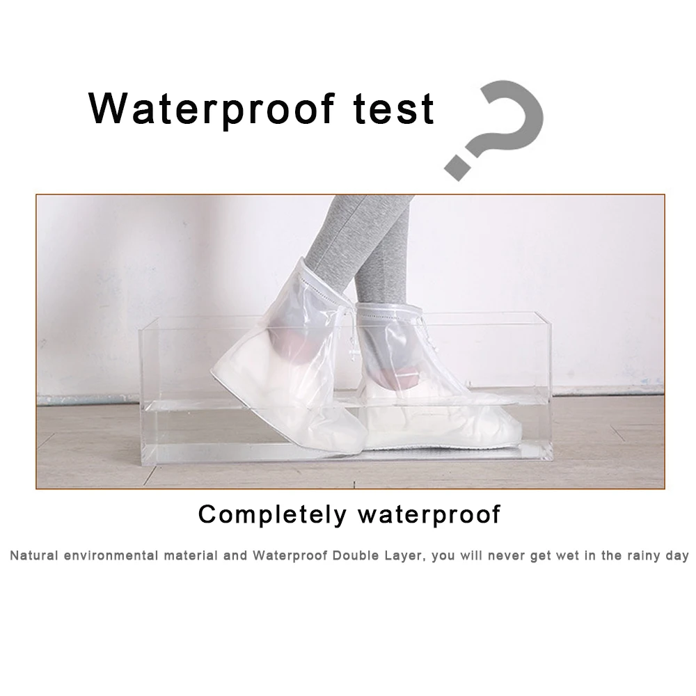 SKL Transparent Shoe Cover Reusable Waterproof Shoes Cover Overshoes Snow Protective Guard Slip-resistant Rain Boots Men Women 