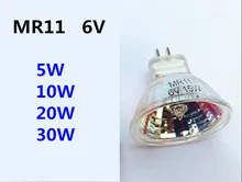 Mr11 holofote de 6v, 5w, 10w, 20w, 30w, lâmpada para microscópio, 6v, mr11, instrumento mecânico holofote de lâmpada diâmetro 35mm 6v mr11 30w
