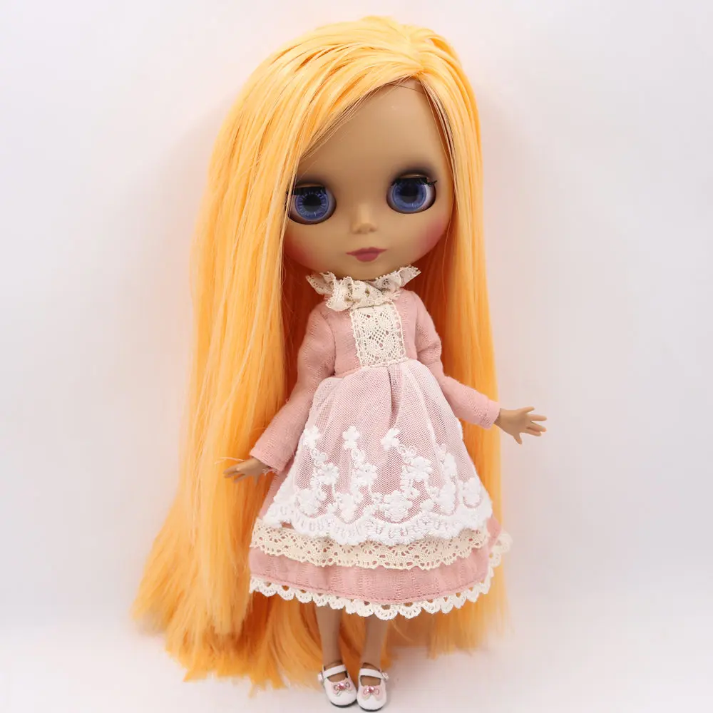 

ICY Nude Blyth Doll No.BL0559 Mango hair Black Matte face Joint body 1/6 bjd