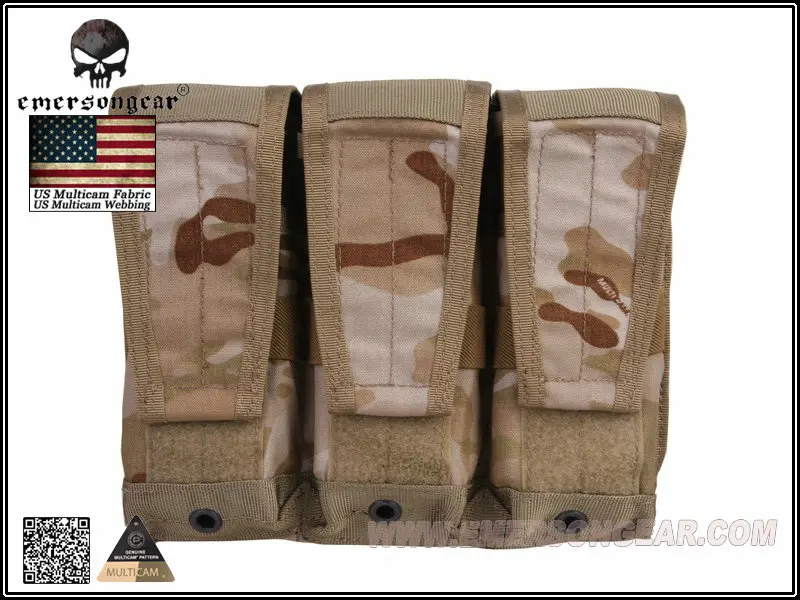 

EmersonGear Flap Triple Magazine Pouch Combat Molle Tactical MAG Pouch Multicam Arid EM6365