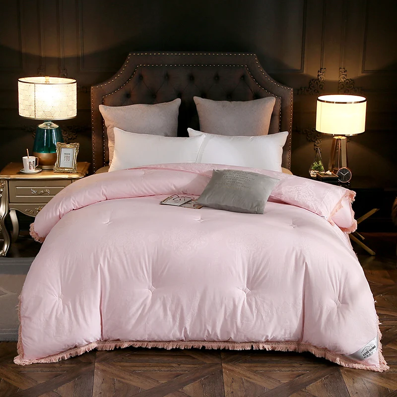 Хлопок одеяло ed пуховое одеяло хлопок наполнитель гипоаллергенный удобный-пододеяльник вставка 200X230 см/220X240 см белый розовый