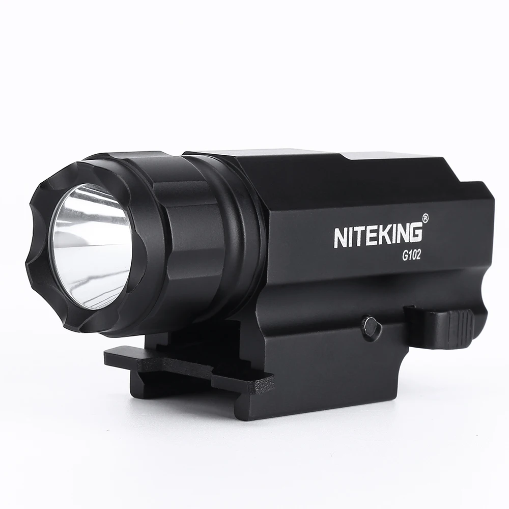 NITEKING G102 светодиодный тактический пистолет вспышка светильник фонарь 1600ЛМ CREE-XP-G R5 2 режима светодиодный светильник вспышка Lanterna с 20 мм прицелом