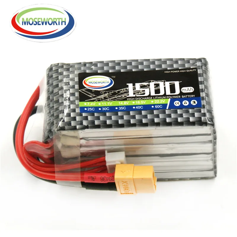 MOSEWORTH 6S RC lipo аккумулятор 22 2 v 1500mAh 25C для радиоуправляемый самолет Квадрокоптер бак