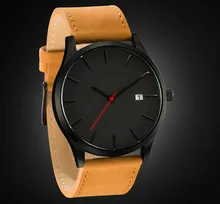 Élégant Montre Homme Case Black. Cadran Noir Visage Noir mains avec Rouge deuxième main Japonais Mouvement Batterie