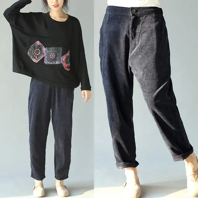 womens baggy corduroy trousers