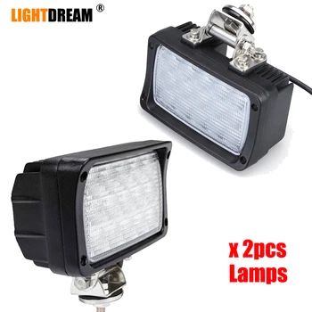 

6.3 x 3.7 inch Oblong 45W Led Work Lights Flood beam 3000Lumens IP67 With Stainless Steel Bottom Mount Bracket x2pcs