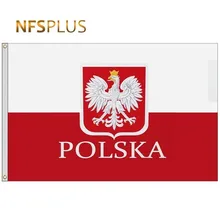 Polónia bandeira polska 90x150cm poliéster águia impresso 2 latão grommets pendurado decorativo nacional polonês bandeiras e banners