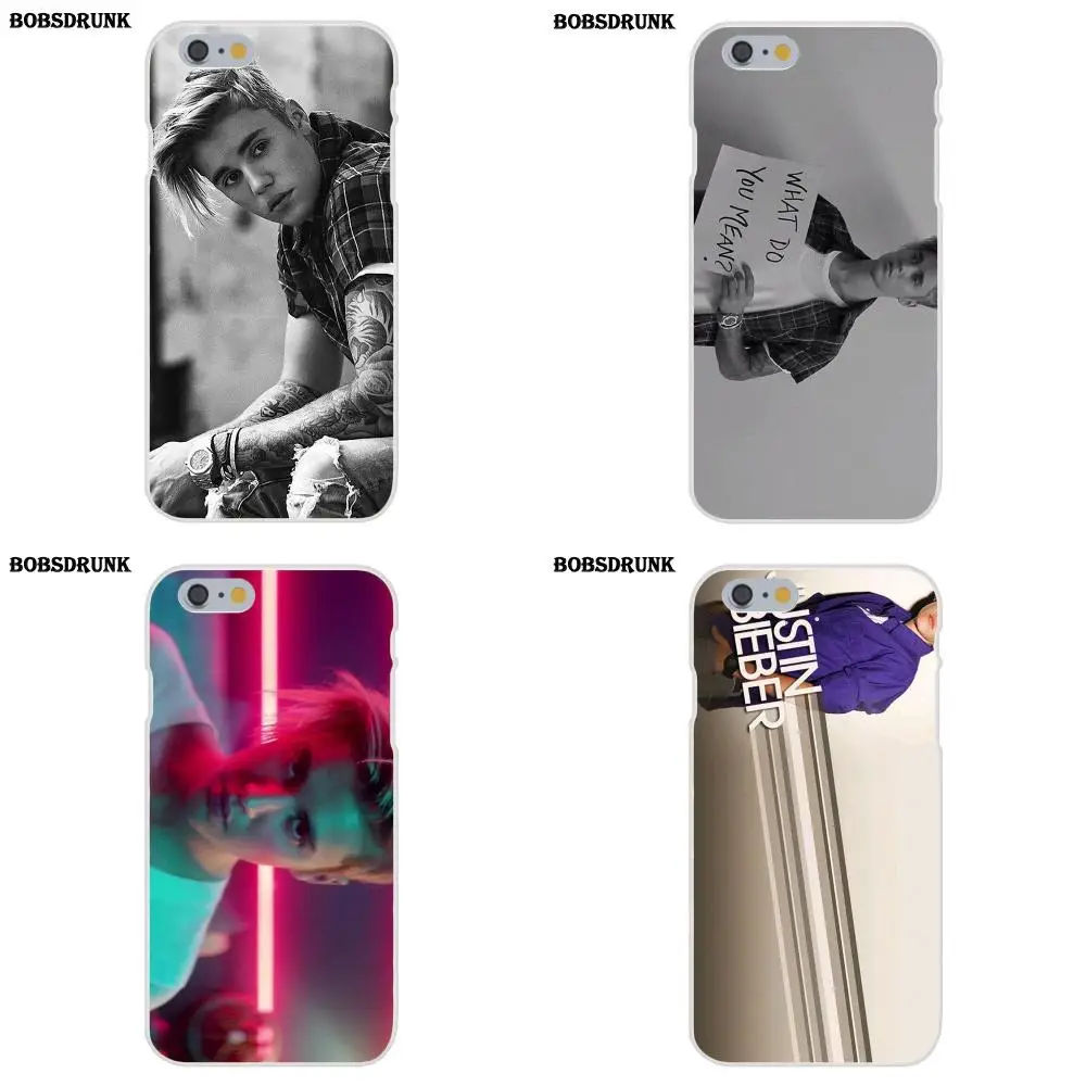 EJGROUP Soft Silicone TPU Transparent Cell Phone Cover Case For iPhone 4 4S 5 5C SE 6 6S 7 8 Plus X Justin Bieber
