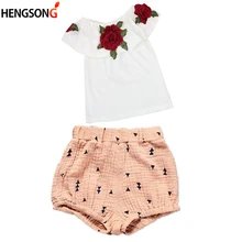 HENGSONG/Новое поступление; милые шорты из хлопка и льна с принтом для новорожденных; одежда для маленьких девочек и мальчиков; 713383