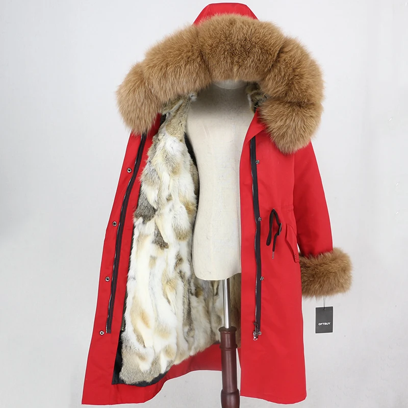 OFTBUY X-long Parka водонепроницаемое пальто натуральный мех зимняя куртка женская натуральный Лисий мех воротник капюшон манжеты подкладка из натурального кроличьего меха Повседневная