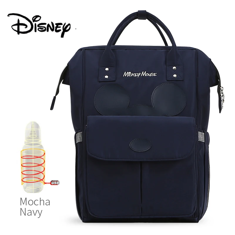 Disney USB бутылочка для кормления дорожный Рюкзак Детские сумки для мамы сумка для хранения мумия сумки мокко Милая водонепроницаемая сумка для подгузников