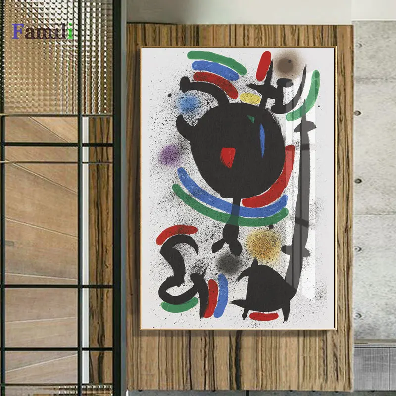 Joan Miro affiche винтажные абстрактные акварельные настенные художественные плакаты и принты, известная картина на холсте, украшение для дома в гостиную - Цвет: Фиолетовый