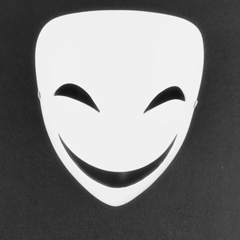 Черная маска с улыбающимся лицом Kagetane Hiruko на Хэллоуин, японское аниме, маскарадный костюм Moive, маскарадные маски из смолы
