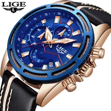 Reloje 2018 LIGE Men Watch Male Leather Automatic date Quartz Watches Men Brand Luxury Waterproof Sport Clock Relogio Masculino