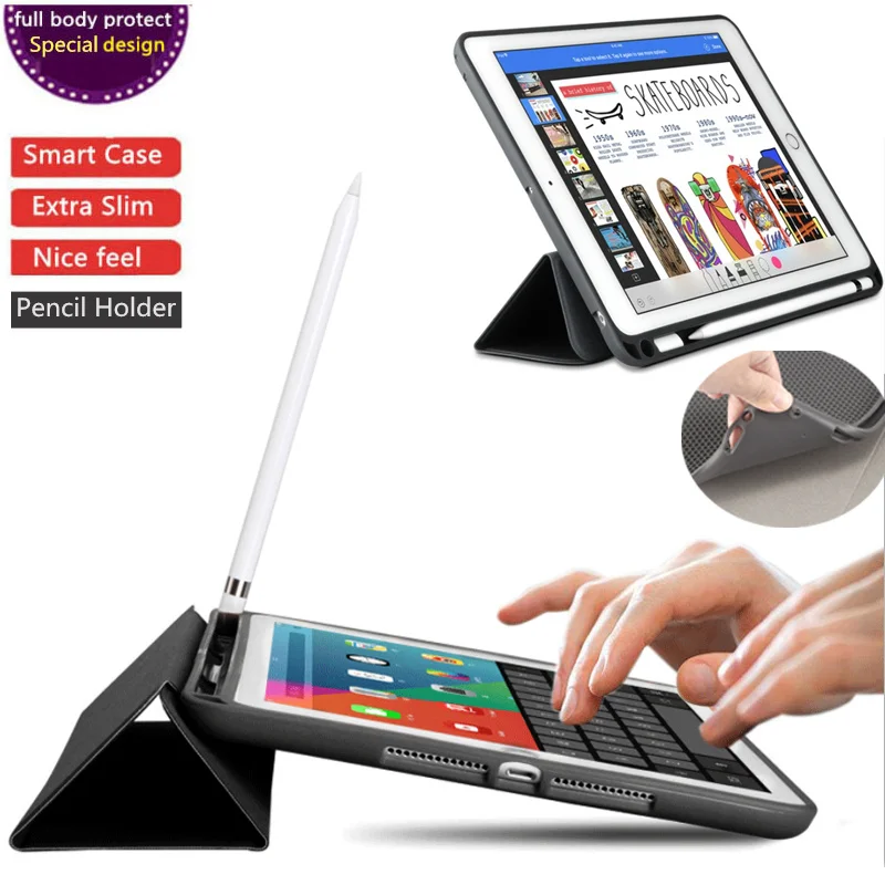 

SUREHIN Nice Pencil Holder case for Apple iPad Pro 10.5 cover case magnetic skin soft silicone smart protection sleeve