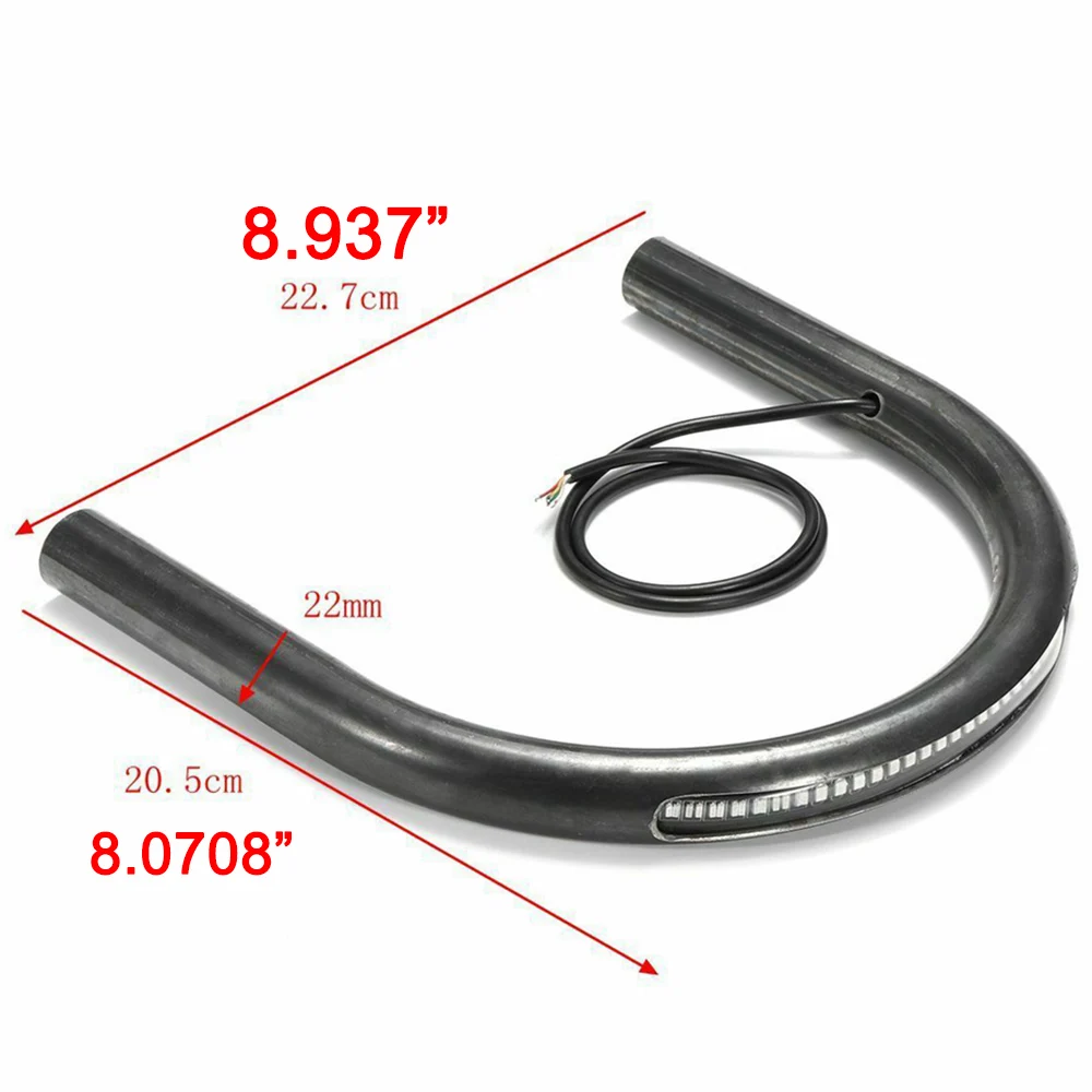 For Honda 1PC Black Cafe Racer Seat Frame Loop Hoop Rear LED Light With Amber Turn Signal Red Brake Lamp 227mm Mayitr
