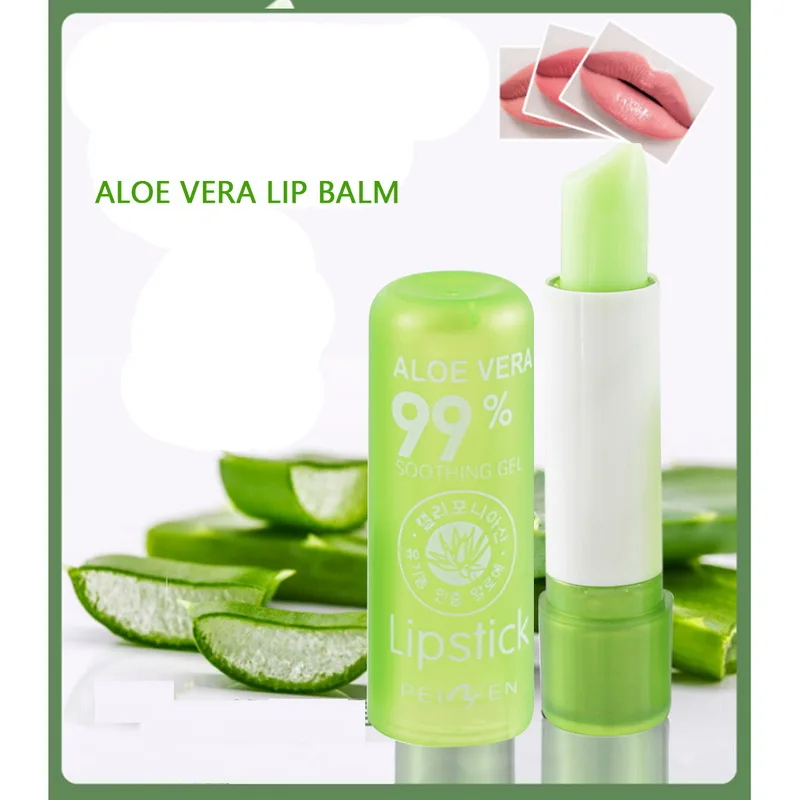 

Aloe Vera Lipstick Color Changing Lip Balm Long Lasting Color Hygienic Moisturizing Lipstick Anti Aging Makeup Natural Lip Balm
