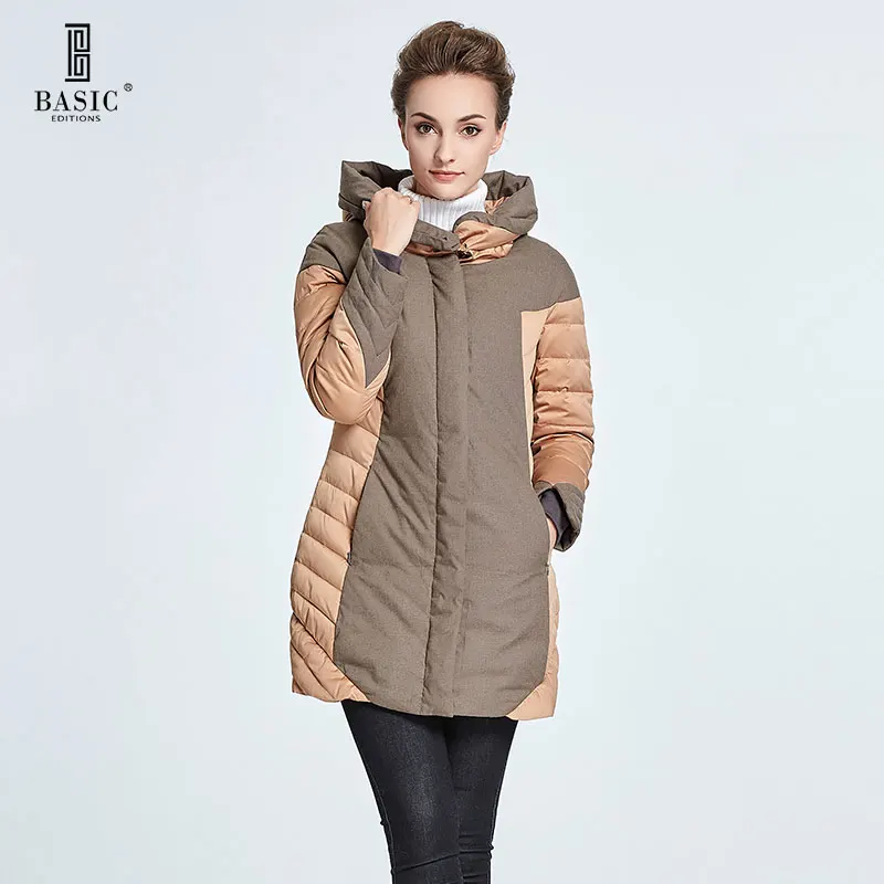 Basic Editions Women Winter Wide Shoulder with Hood Regular Fit Down Jacket Parka - WY1371