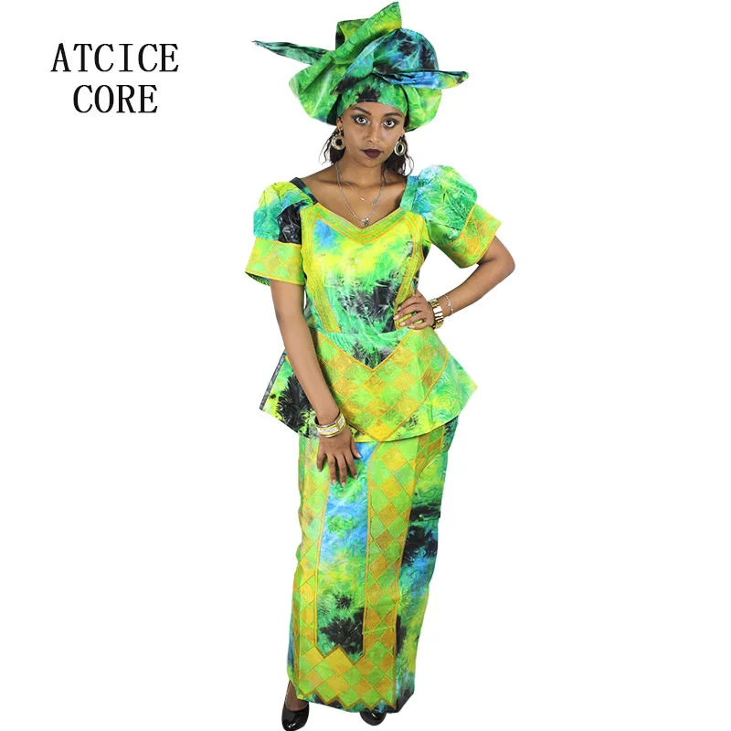 Африканские платья для женщин хлопок Новая африканская мода DEISGN BAIZN RICHE вышивка африканская одежда DP126