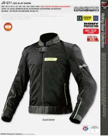 

New KOMINE JK011 summer motorcycle Jersey mesh breathable locomotive shatter-resistant suit racing suits for men and women