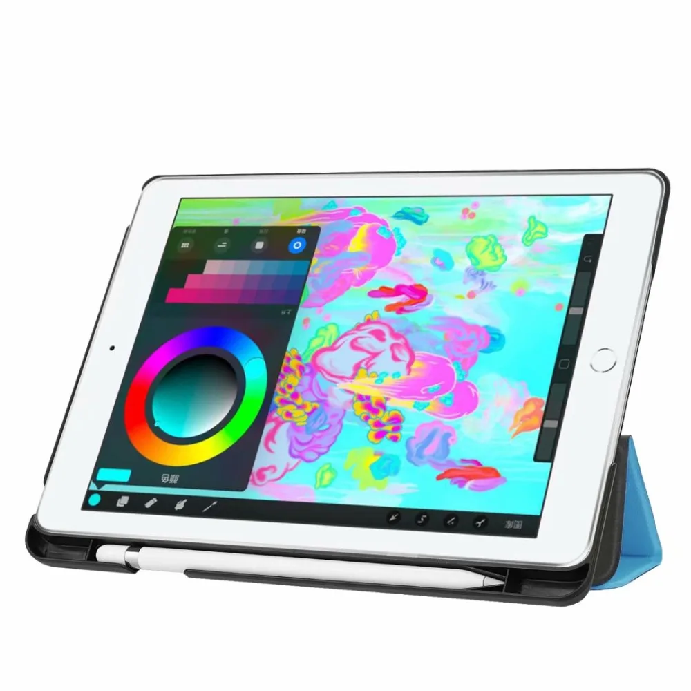 Чехол для iPad 9 7 2018 Магнитный PU кожаный чехол умный Apple дюймов 3 папки держатель