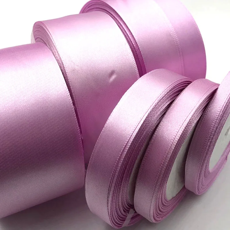 

25 Yards L-Purple Silk Satin Ribbon Wedding Party Decoration Gift Wrapping Christmas New Year Apparel Sewing Fabric Ribbon 45