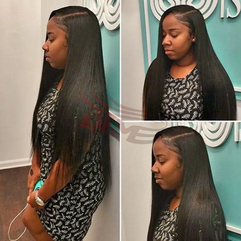 

Silk Yaki Straight Hair Synthetic Lace Front Wig Yaki Hair Glueless Synthetic Lace Front Wig for Black Women Straight Hair Wigs
