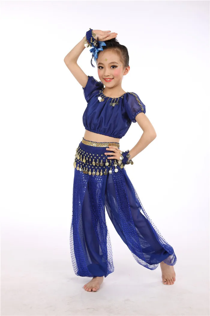 2019 New Kids Belly Dance Costumes Set Children's Indian Dance Costume 5-piece Set Girls Belly Dancing India Bellydance Clothes