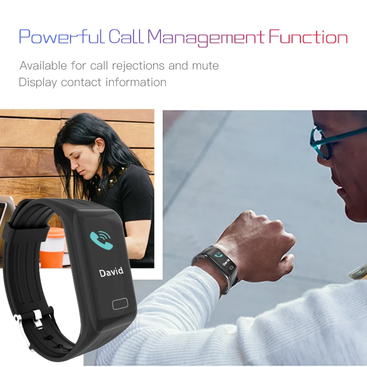 

Men Colorful Screen Smart Bracelet Blood Pressure Blood Oxygen Heart Rate Monitor Wristband Weather Report Smart Band