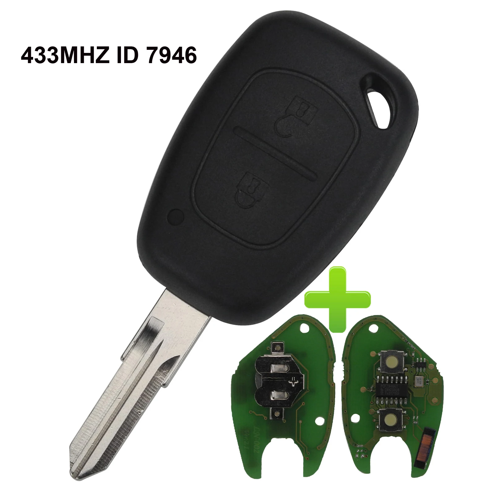 Jingyuqin PCF7946 2 кнопки дистанционного ключа автомобиля в виде ракушки чехол чип transmster для Renault traffix/Master/Vivaro/Movano/Kangoo стиль