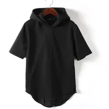 HOT Горячее предложение Лето Мужская Новая мода личности Половина рукава черный тонкий хлопок толстовка с коротким рукавом