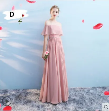 Новые платья для подружек невесты, плиссированные платья длиной до пола, пляжные свадебные платья для гостей, недорогое длинное платье для выпускного вечера, платья для официальных мероприятий - Цвет: Pink D