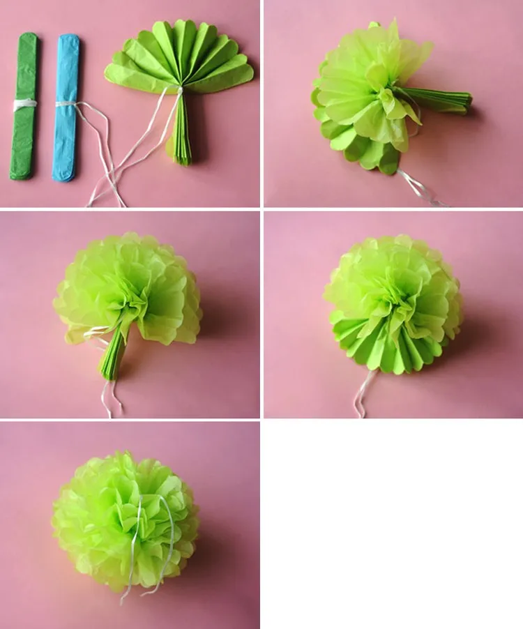 1 шт. 10 &quot(25 см) папиросная бумага Pom Poms DIY креативные бумажные Цветочные шары для