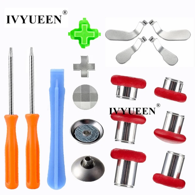 Best Price IVYUEEN Metal Dpads Magnetic Analog Bullet Buttons Thumbsticks for XBox One X S Elite Console with 4 Paddles Mod Set 