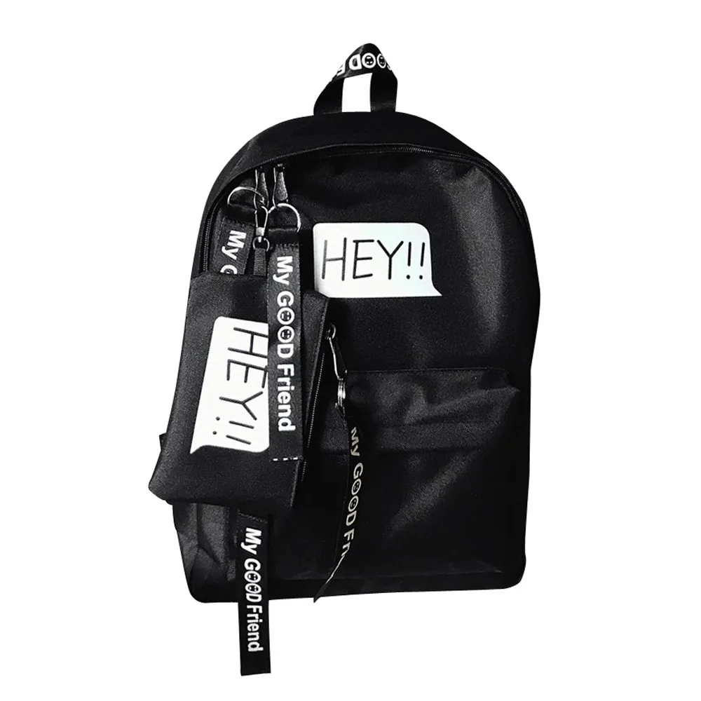 

Fashion Unisex Canvas Letter Backpack Outdoor Travel Backpack Student Bag 2018 Preppy Style Schoolbag back pack
